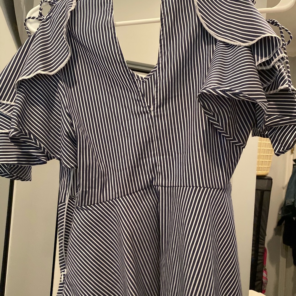Express open shoulder peplum top